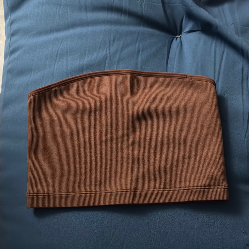 Brown Ribbed Tube Top, never worn